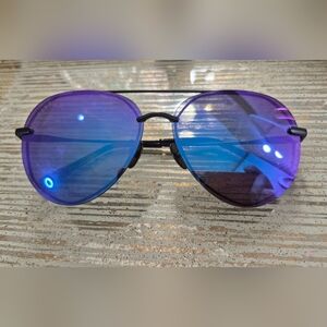 Blue Mirrored Aviator Sunglasses